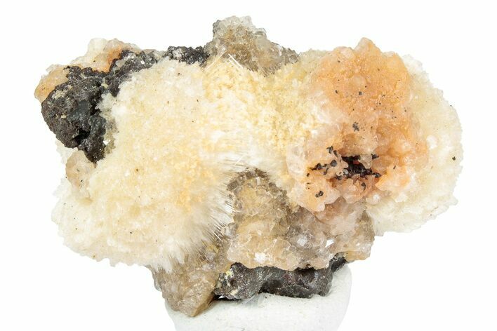 Thomsonite (Zeolite) on Sparkling Heulandite - Maharashtra, India #238466